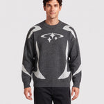 KZZ Men's Loose-Fit Crew-Neck Pullover Sweater