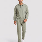 KZZ Polo-collar top and wide-leg trousers