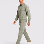 KZZ Polo-collar top and wide-leg trousers