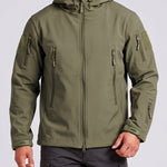 KZZ Slim-fit woven solid color long-sleeved hooded jacket