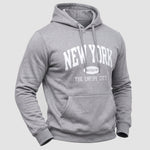 KZZ Men's New York Print Hoodie and Drawstring Sweatpants Set