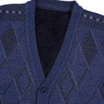 KZZ Men's Plaid V-Neck Long-Sleeve Knit Cardigan