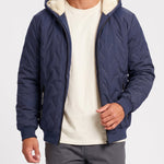 KZZ Men's basic slim-fit retro woven warm hooded jacket