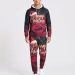 KZZ Men's 3D-Embroidered Hoodie Set