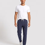KZZ Men's striped straight-leg trousers