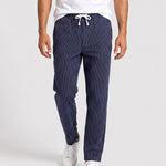 KZZ Men's striped straight-leg trousers