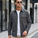 KZZ Men's Long-Sleeve Work Shirt