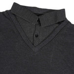 KZZ Men's Comfortable Faux-Layer Knit Top