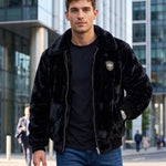KZZ Men's Comfortable and Stylish Faux Fur Jacket