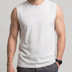 KZZ Men's long-length sleeveless crew-neck top