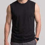 KZZ Men's long-length sleeveless crew-neck top