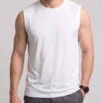 KZZ Men's long-length sleeveless crew-neck top