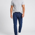 KZZ Men's loose-fitting, warm fleece-lined straight-leg jeans
