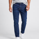 KZZ Men's loose-fitting, warm fleece-lined straight-leg jeans