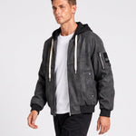 KZZ Men's Spring Hooded Zip-Up Jacket