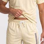 KZZ Men's Summer Regular-Fit Short-Sleeve T-Shirt and Shorts