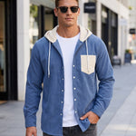 KZZ Men's color-blocked striped shirt jacket