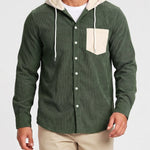 KZZ Men's color-blocked striped shirt jacket