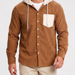 KZZ Men's color-blocked striped shirt jacket