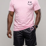 KZZ Men's Printed Short-Sleeve T-Shirt and Shorts Set