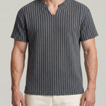 KZZ Men's Minimalist V-Neck Short-Sleeve Shirt