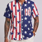 KZZ Men's short-sleeve button-down shirt