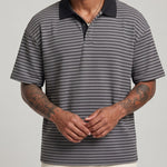 KZZ Men's Waffle-Knit Polo Shirt