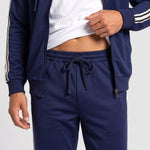 KZZ Men's Spring Hooded Half-Zip Long-Sleeve Top and Straight-Leg Pants