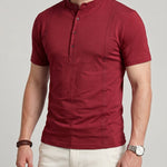 KZZ Men's Solid-Color Slim-Fit Casual Polo Shirt