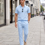 KZZ Casual short-sleeved shirt and loose-fitting trousers
