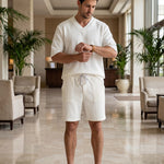 KZZ V-neck short-sleeve T-shirt and shorts