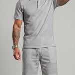 KZZ Casual slim-fit polo shirt and drawstring shorts