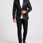 KZZ Men's Slim Fit Printed Suit Jacket