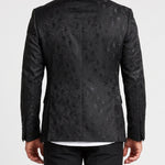 KZZ Men's Slim Fit Printed Suit Jacket