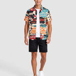 KZZ Men's Retro Casual Short-Sleeve Shirt