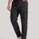 KZZ Men's Vintage Multi-Pocket Cargo Pants