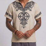 KZZ Men's Summer Hooded V-Neck T-Shirt