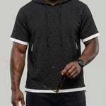 KZZ Men's Summer Casual Short-Sleeve Hoodie