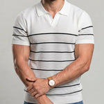 KZZ Men's Striped Short-Sleeve Top