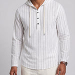 KZZ Men's Striped Hooded Shirt