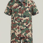 KZZ Men's Camouflage Print Two-Piece Set