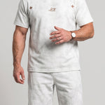 KZZ Acid-wash vintage T-shirt and shorts set