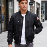 KZZ Men's Retro Long-Sleeved Thick Air Force Pilot Jacket