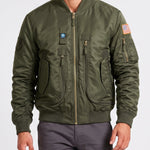 KZZ Men's Retro Long-Sleeved Thick Air Force Pilot Jacket
