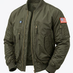 KZZ Men's Retro Long-Sleeved Thick Air Force Pilot Jacket