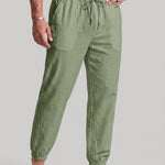 KZZ Men's Casual Straight-Leg Cropped Trousers