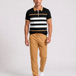 KZZ Summer Short-Sleeve Half-Zip Top and Trousers