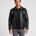 KZZ Men's loose-fit leather jacket