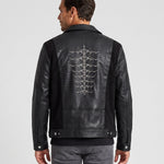 KZZ Men's loose-fit leather jacket