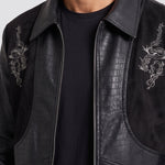 KZZ Men's loose-fit leather jacket